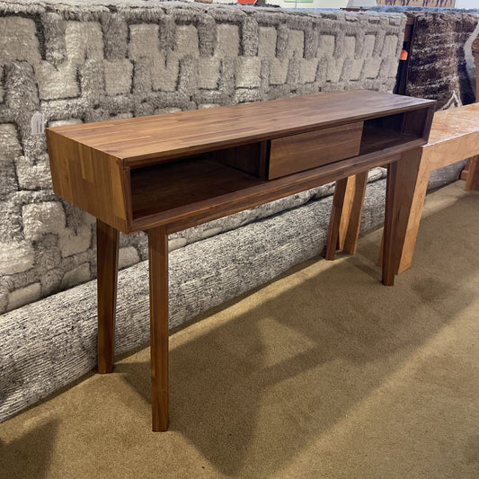 Brushed Pecan Console Table C CONSOLE TABLES