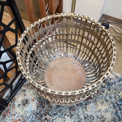 Large Woven Basket Bowl Stand