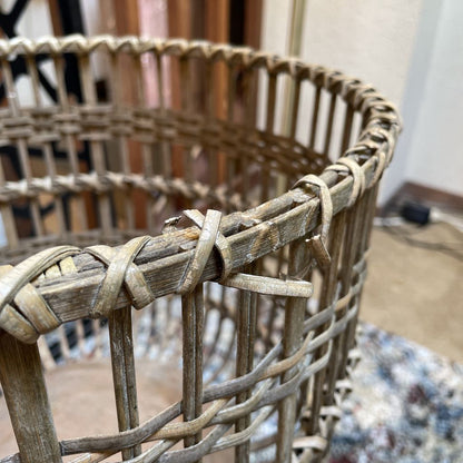 Large Woven Basket Bowl Stand