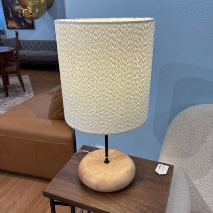 Boucle and Wood Table Lamp