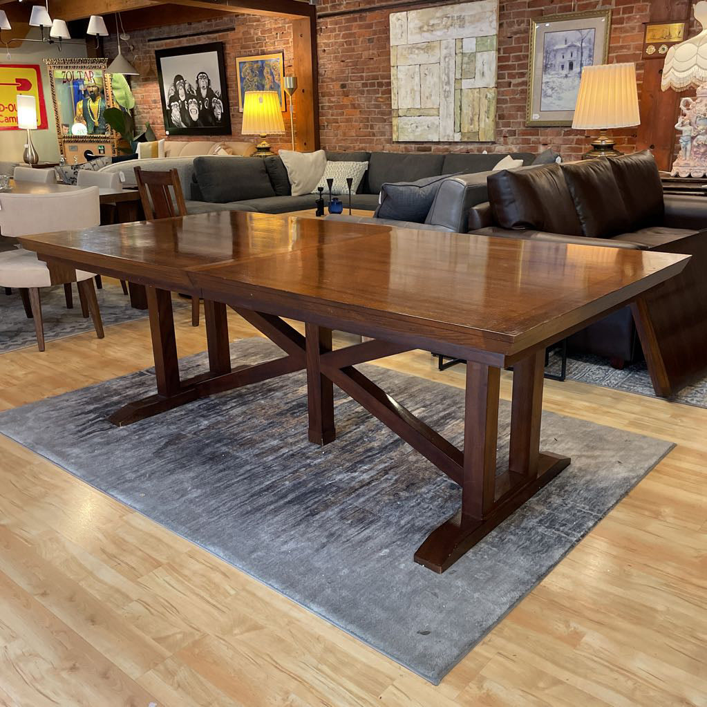 Dark Oak Extendable Star Base Dining Table C DINING TABLES