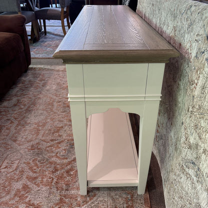Rustic Top White Base Console Table with 2 Drawers C CONSOLE TABLES