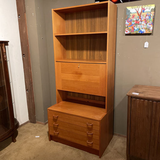 MCM 2-Piece Teak Sec. Bookcase (AS-IS) C BOOKSHELVES