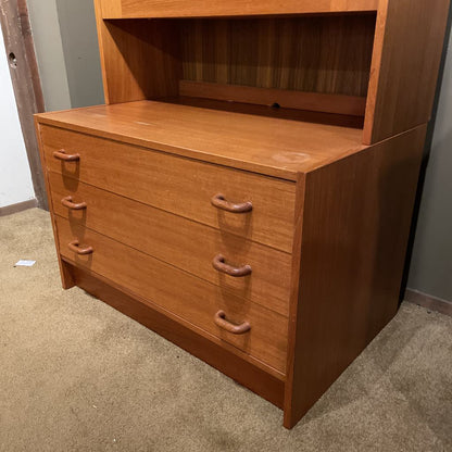 MCM 2-Piece Teak Sec. Bookcase (AS-IS)