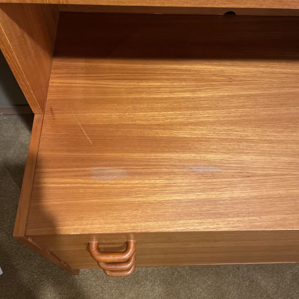 MCM 2-Piece Teak Sec. Bookcase (AS-IS)