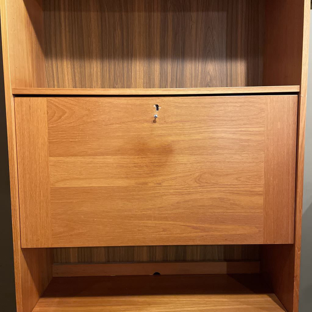 MCM 2-Piece Teak Sec. Bookcase (AS-IS)