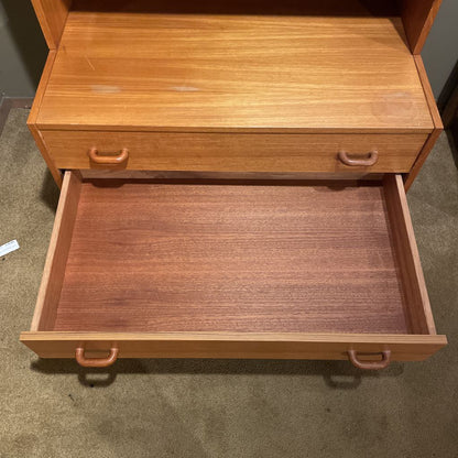 MCM 2-Piece Teak Sec. Bookcase (AS-IS)