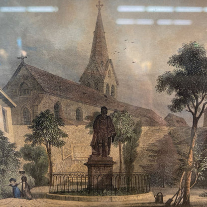 Gutenberg Monument Etching Print