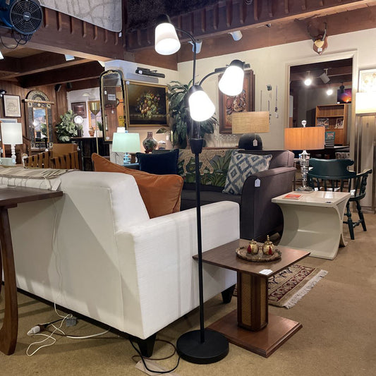 3 Arm Black Gooseneck Floor Lamp LAMPS