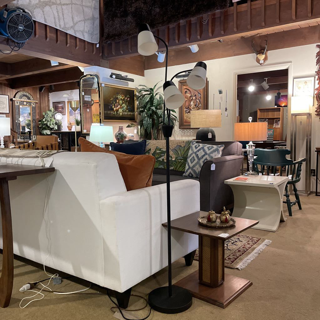 3 Arm Black Gooseneck Floor Lamp