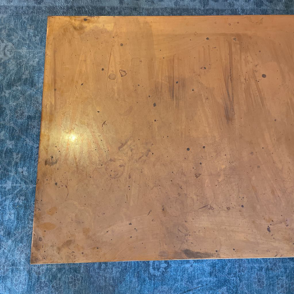 Copper Top Coffee Table w/ Black Metal Base