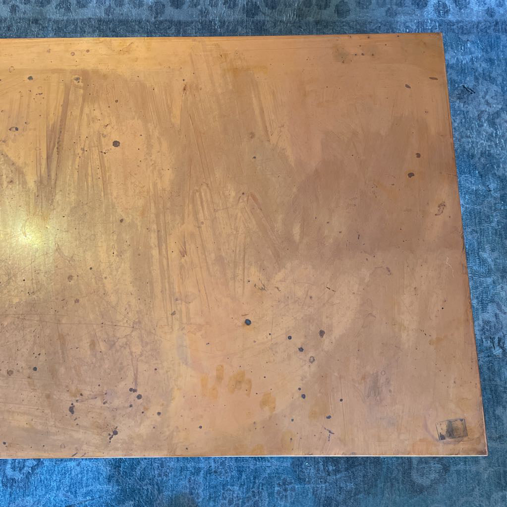Copper Top Coffee Table w/ Black Metal Base
