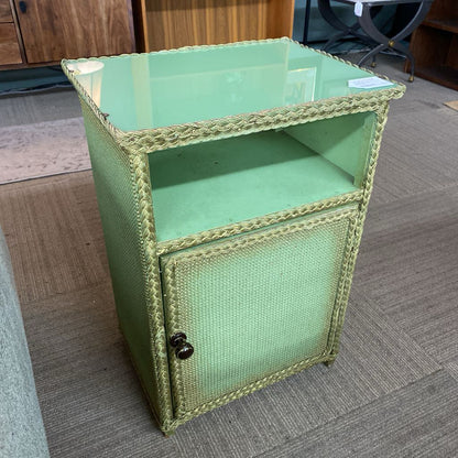 Vintage Green Ribbon Trim Side Cabinet