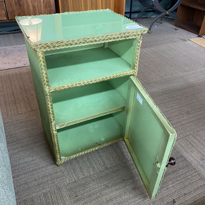 Vintage Green Ribbon Trim Side Cabinet