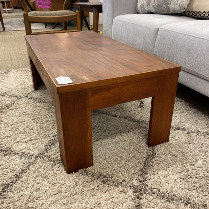 Small Blocky Hardwood Vintage Coffee Table (AS IS)