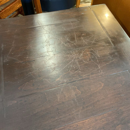 Chunky Dark Hardwood Side Table w/Drawer (AS IS)