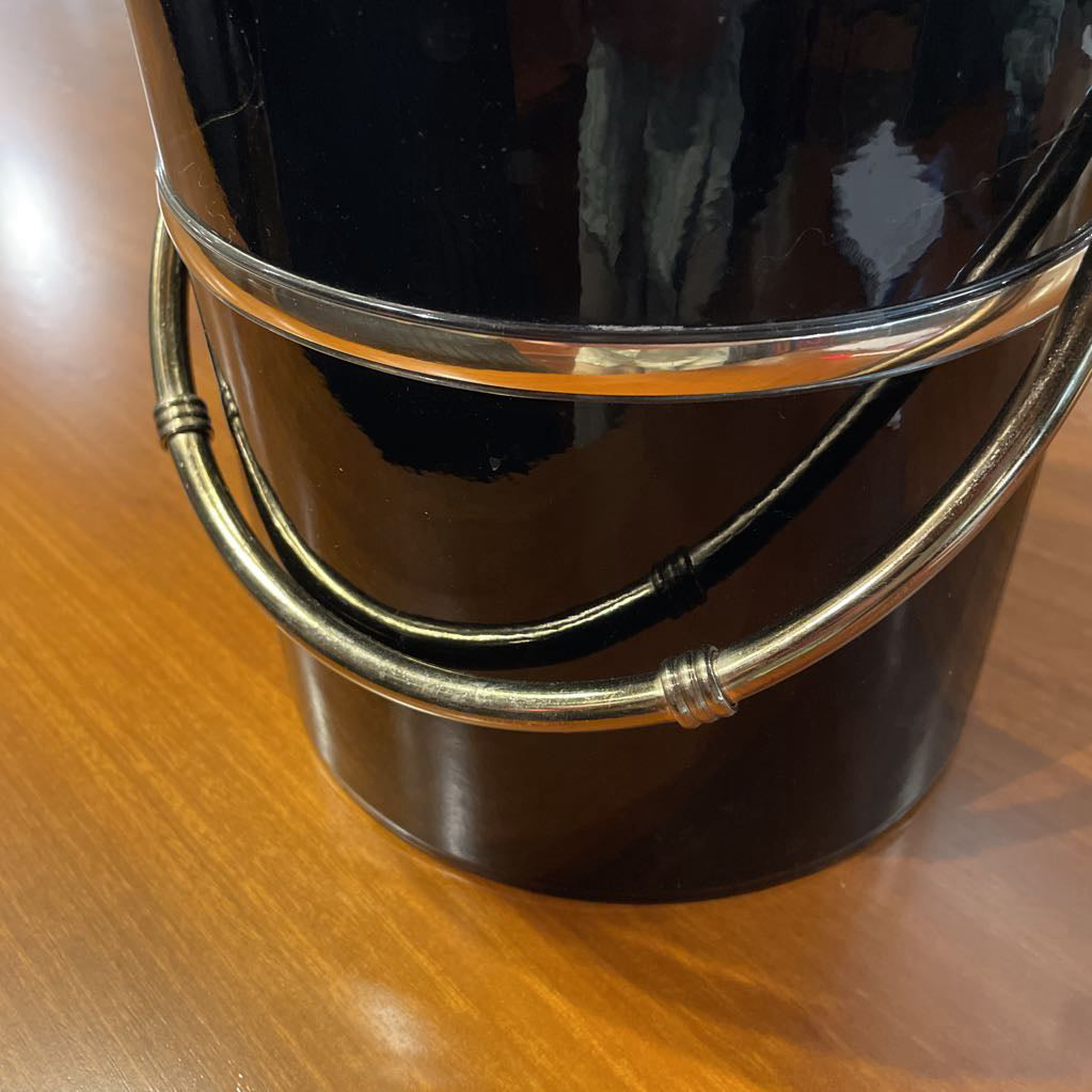 Round Black Vinyl Ice Busket with Handle
