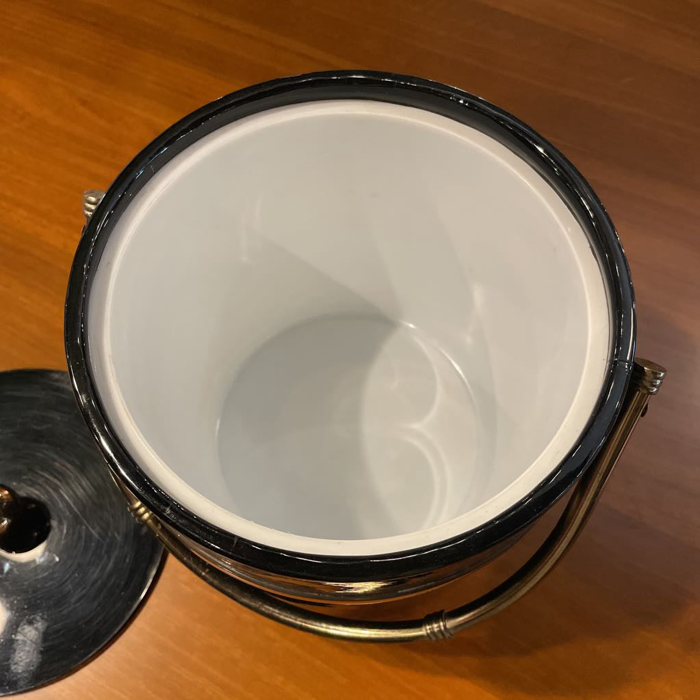 Round Black Vinyl Ice Busket with Handle