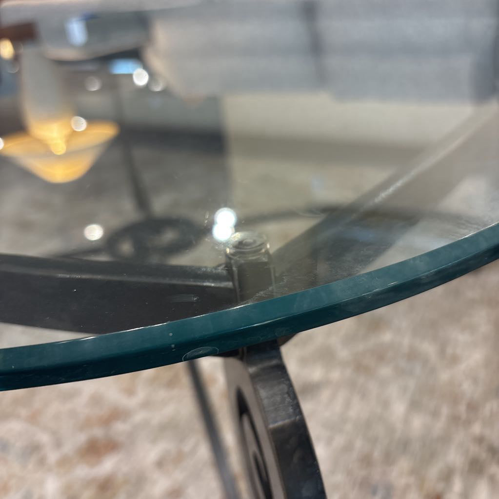 Rounded Glass Top Large Coffee Table C COFFEE TABLES