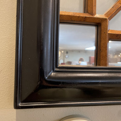 Square Mirror with Matte Gold Design Overlay AS IS