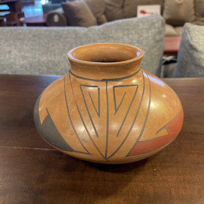 Signed SW Ecru & Black Pottery Vessel UNIQUE FINDS
