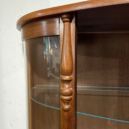 4 Tier Glass Shelf Turn Wood Accent Curio Cabinet
