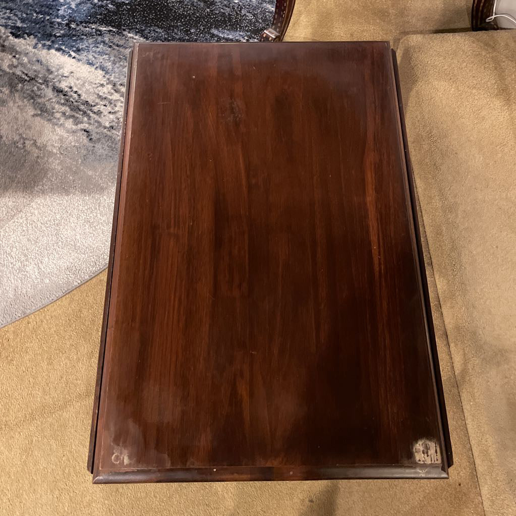 Turn Wood Drop Leaf Tea Cart w/ Glass Tray C BAR CARTS
