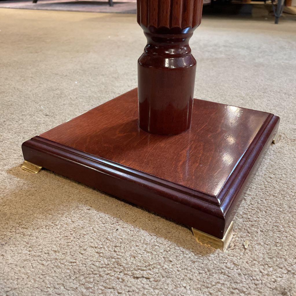 Warm Tone Wooden Pedestal C SIDE TABLES
