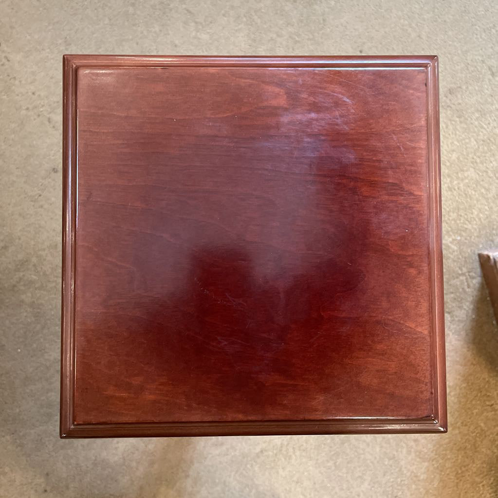 Warm Tone Wooden Pedestal C SIDE TABLES