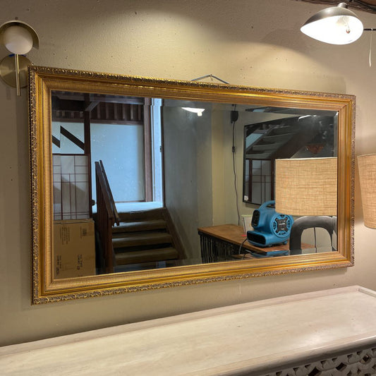 Ornate Rectangular Gold Frame Horizontal Wall Mirror C MIRRORS