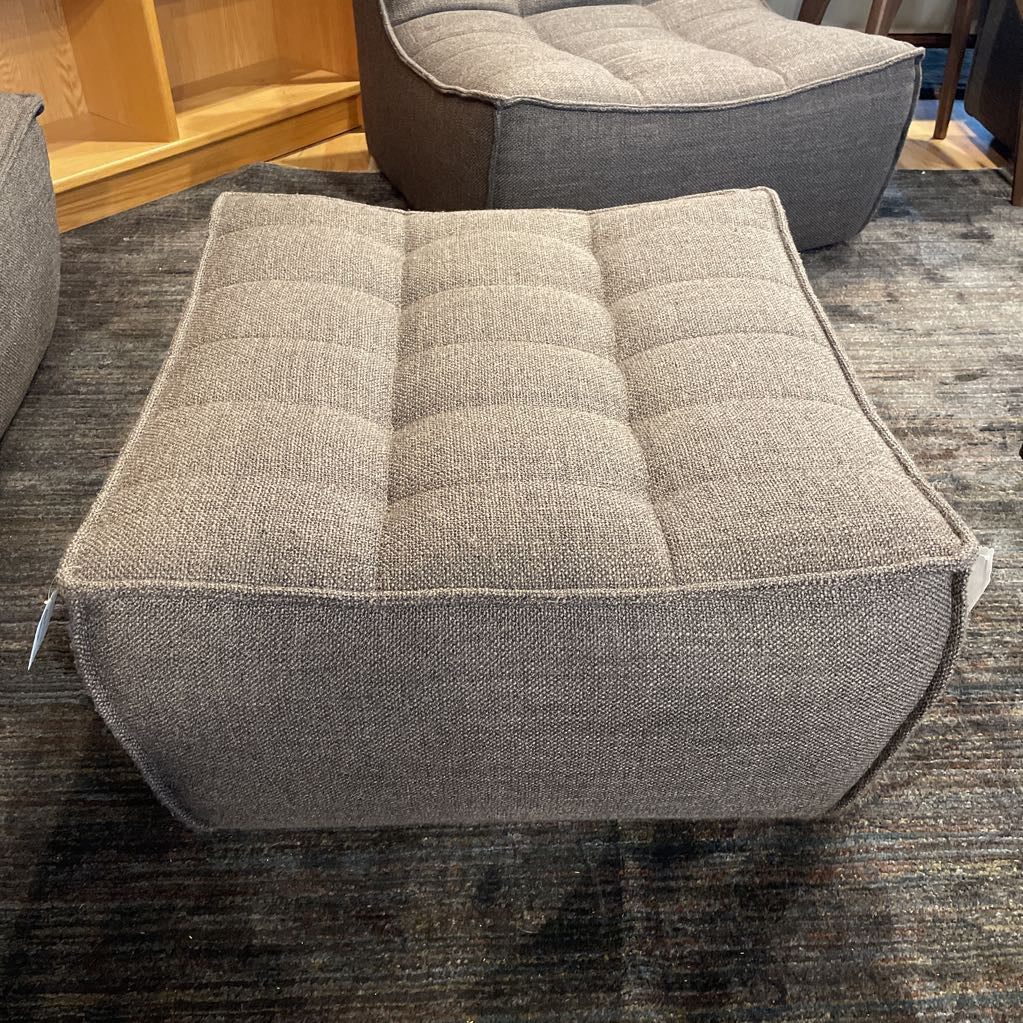 Ethnicraft Dark Grey Tufted Ottoman