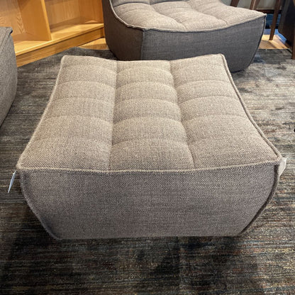Ethnicraft Dark Grey Tufted Ottoman