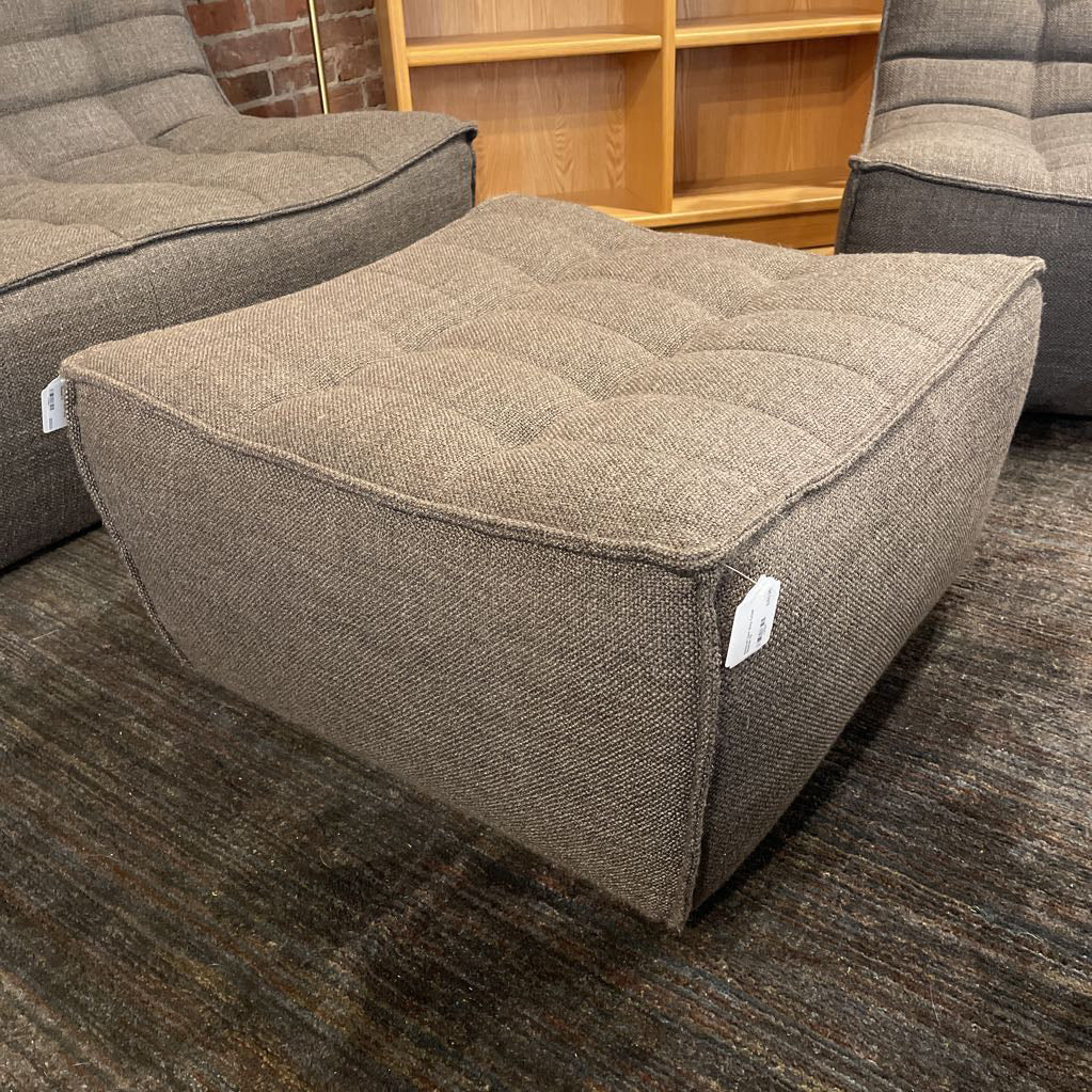 Ethnicraft Dark Grey Tufted Ottoman