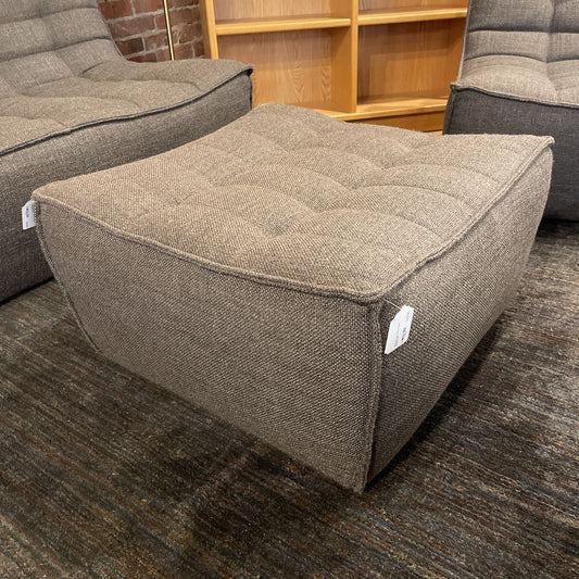 Ethnicraft Dark Grey Tufted Ottoman U OTTOMANS