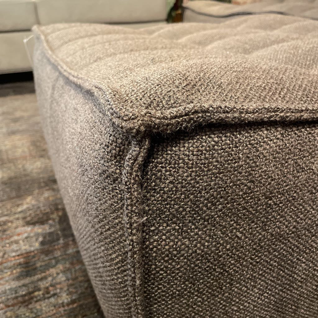 Ethnicraft Dark Grey Tufted Ottoman