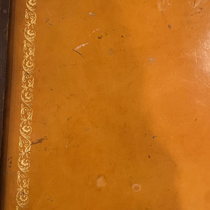 Golden Yellow Leather Top 2 Tier End Table C SIDE TABLES
