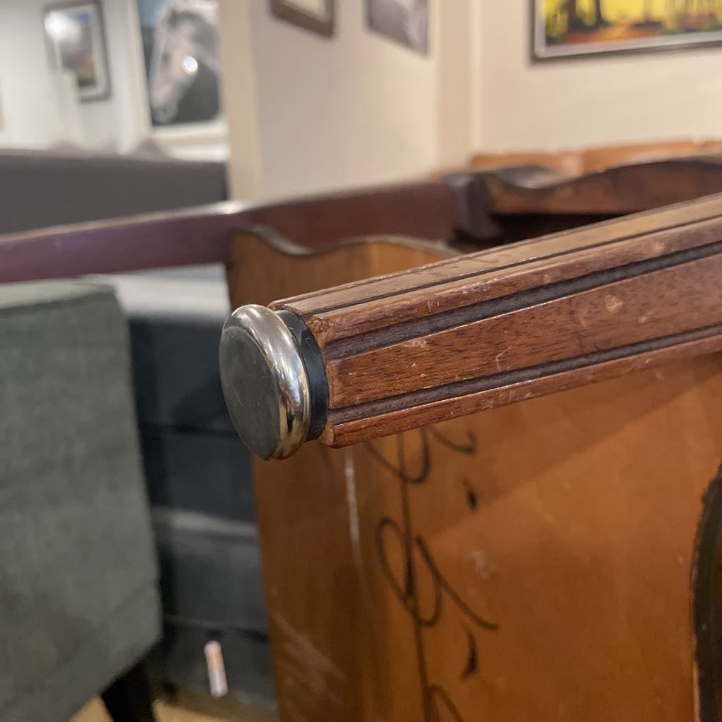 Golden Yellow Leather Top 2 Tier End Table C SIDE TABLES