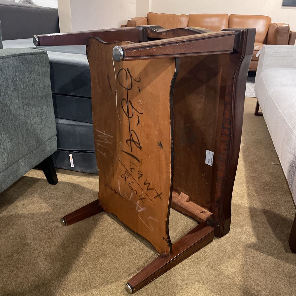 Golden Yellow Leather Top 2 Tier End Table C SIDE TABLES