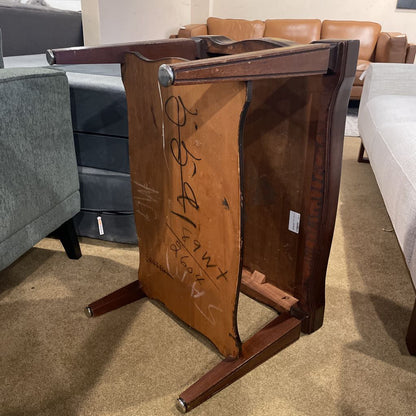 Golden Yellow Leather Top 2 Tier End Table C SIDE TABLES