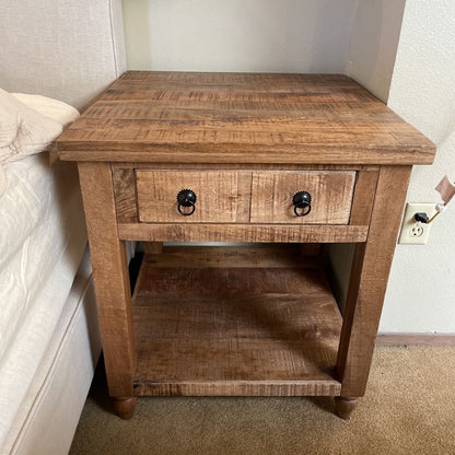Solid Light Wood End Table/Nightstand