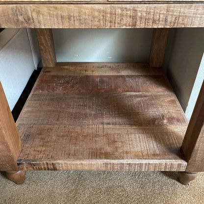 Solid Light Wood End Table/Nightstand