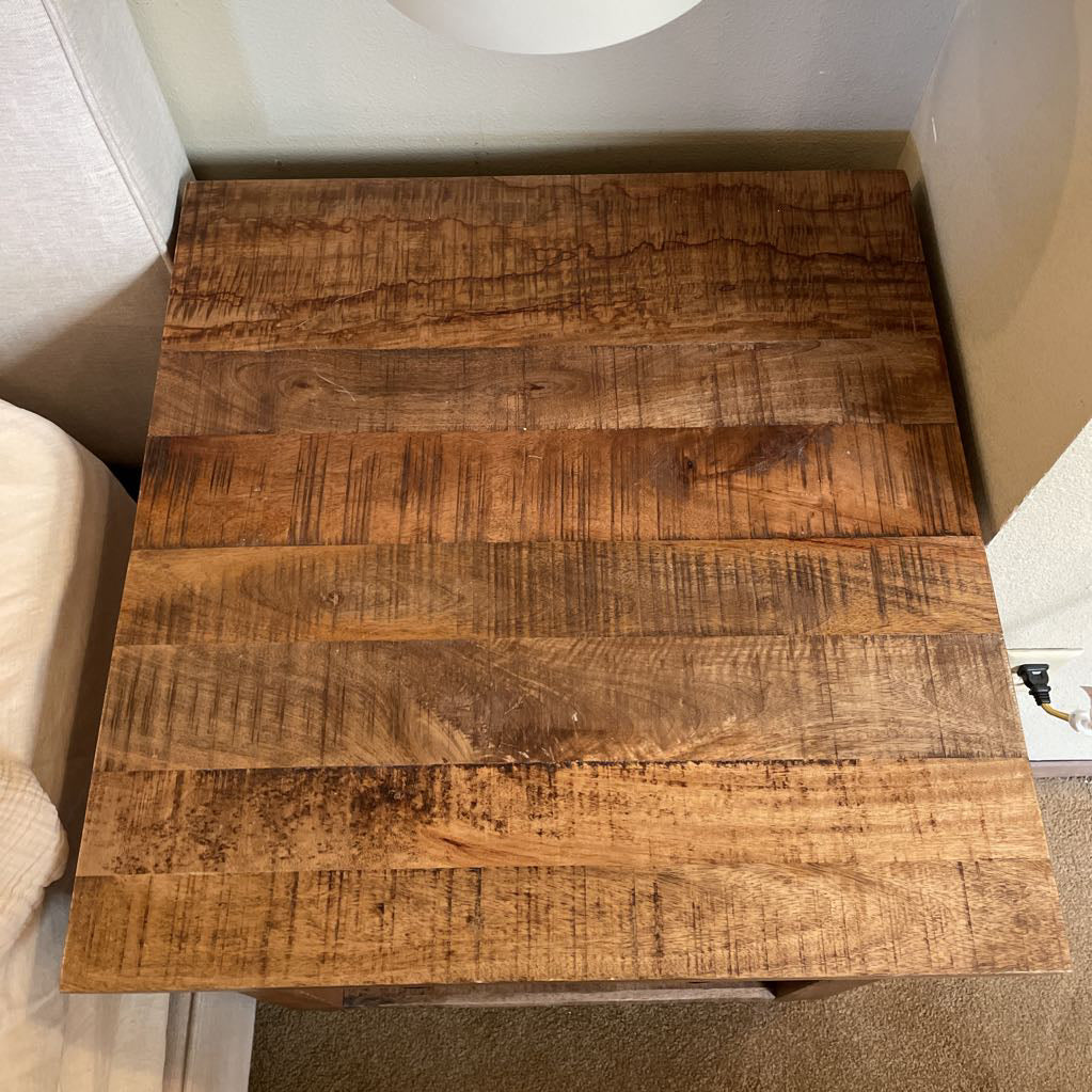 Solid Light Wood End Table/Nightstand