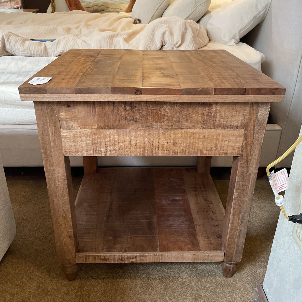 Solid Light Wood End Table/Nightstand