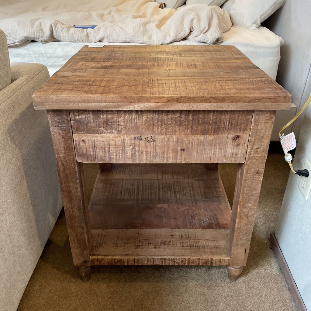 Solid Light Wood End Table/Nightstand