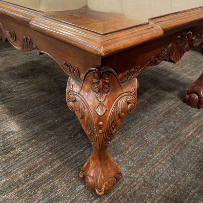 Rectangular Wooden Coffee Table with Claw and Ball Feet