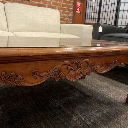 Rectangular Wooden Coffee Table with Claw and Ball Feet