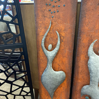 Original Relief Figures Art Diptych ART