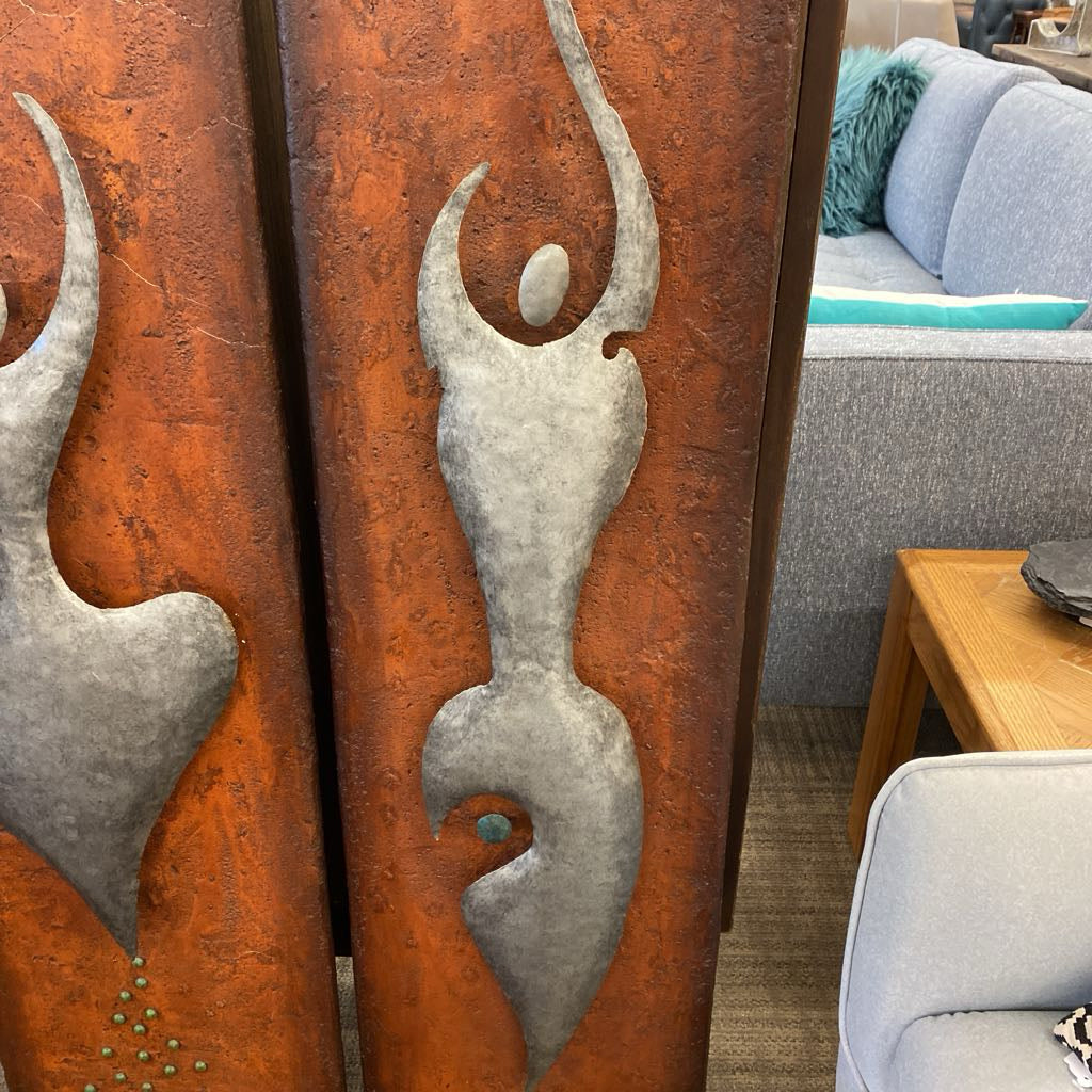 Original Relief Figures Art Diptych ART