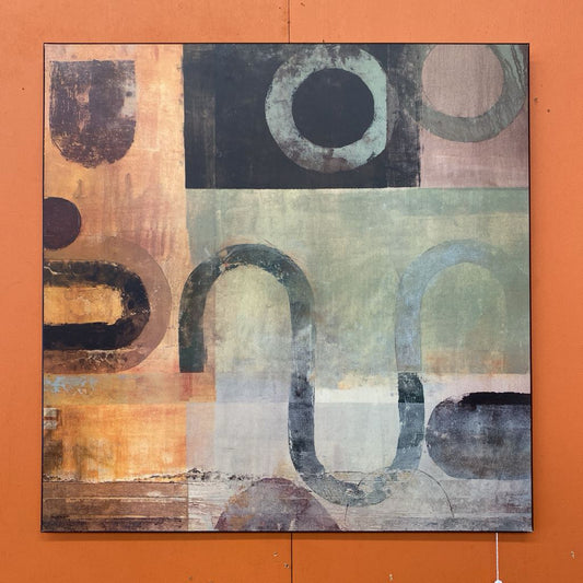 Orange & Green Abstract Panel ART