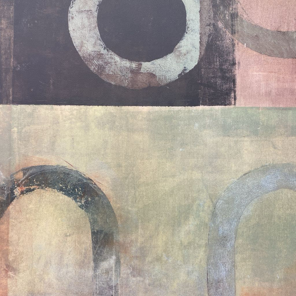 Orange & Green Abstract Panel ART
